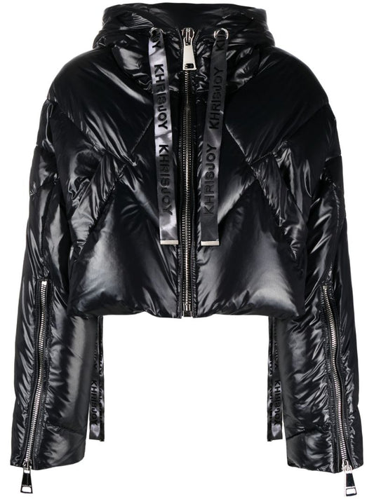 Black Puff Cropped Padded Jacket