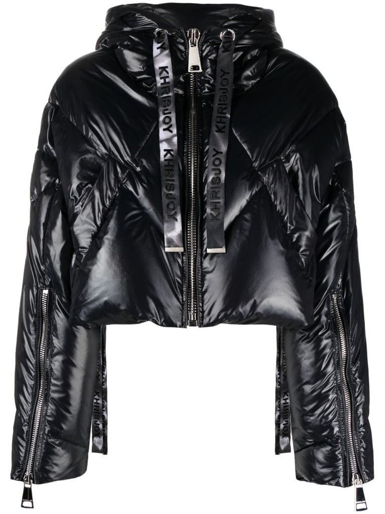 Black Puff Cropped Padded Jacket