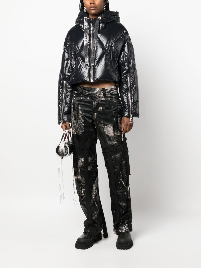 Black Puff Cropped Padded Jacket