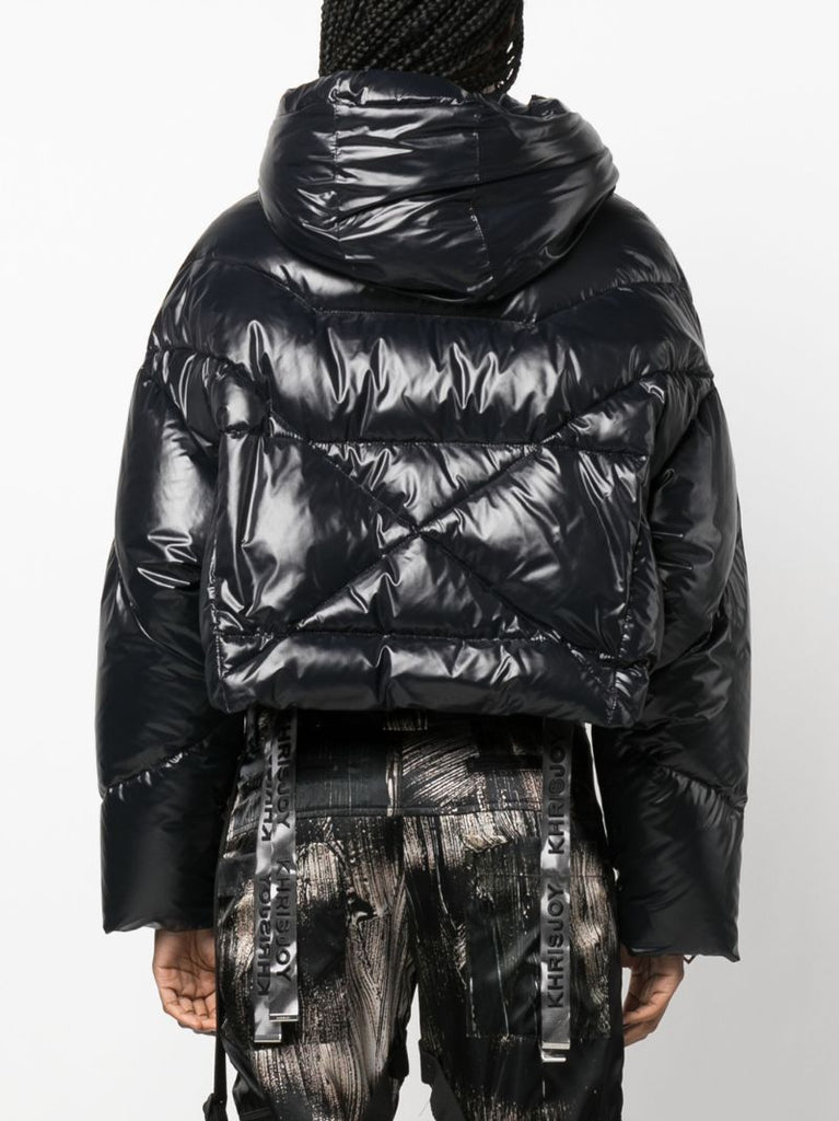 Black Puff Cropped Padded Jacket