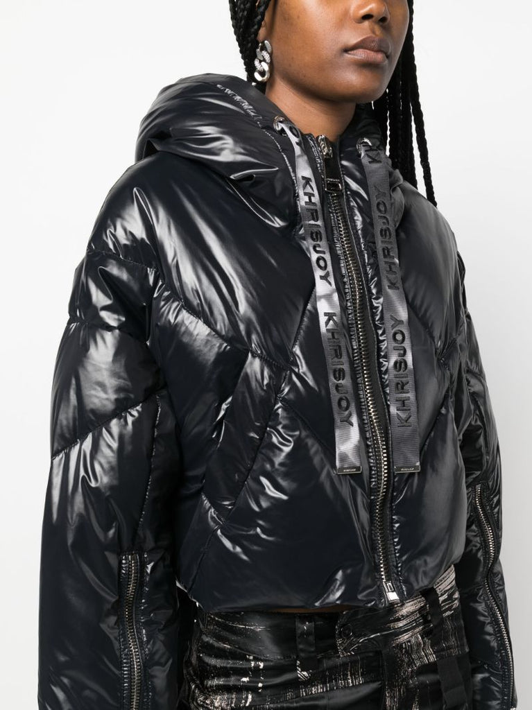 Black Puff Cropped Padded Jacket