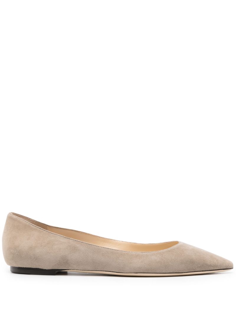 Neutral Romy Suede Ballet Pumps