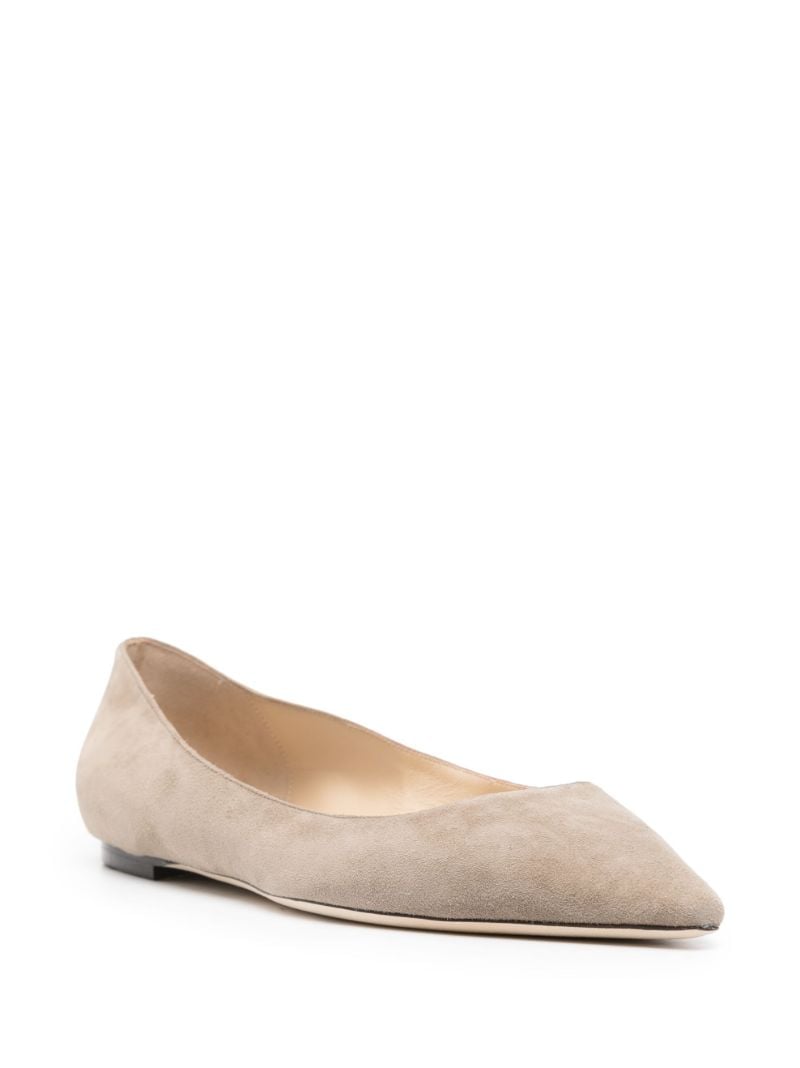 Neutral Romy Suede Ballet Pumps