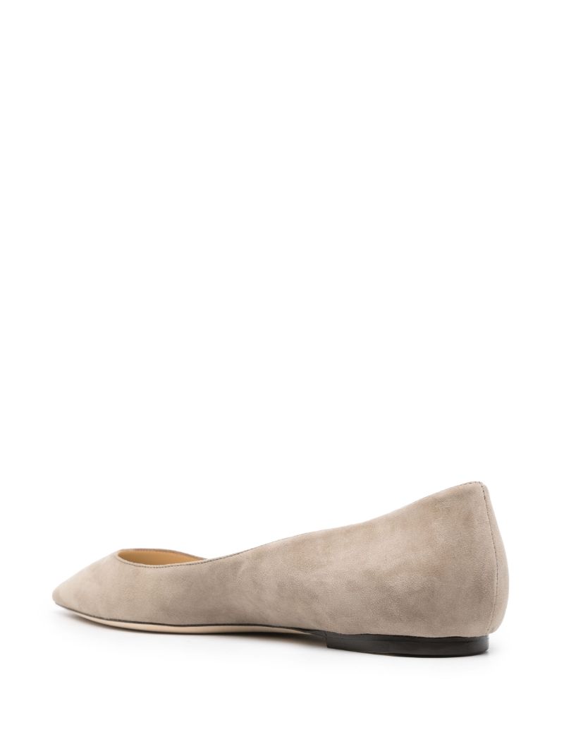 Neutral Romy Suede Ballet Pumps