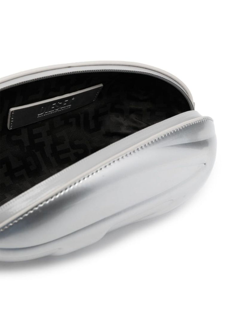 Silver-tone Zipped Clutch Bag