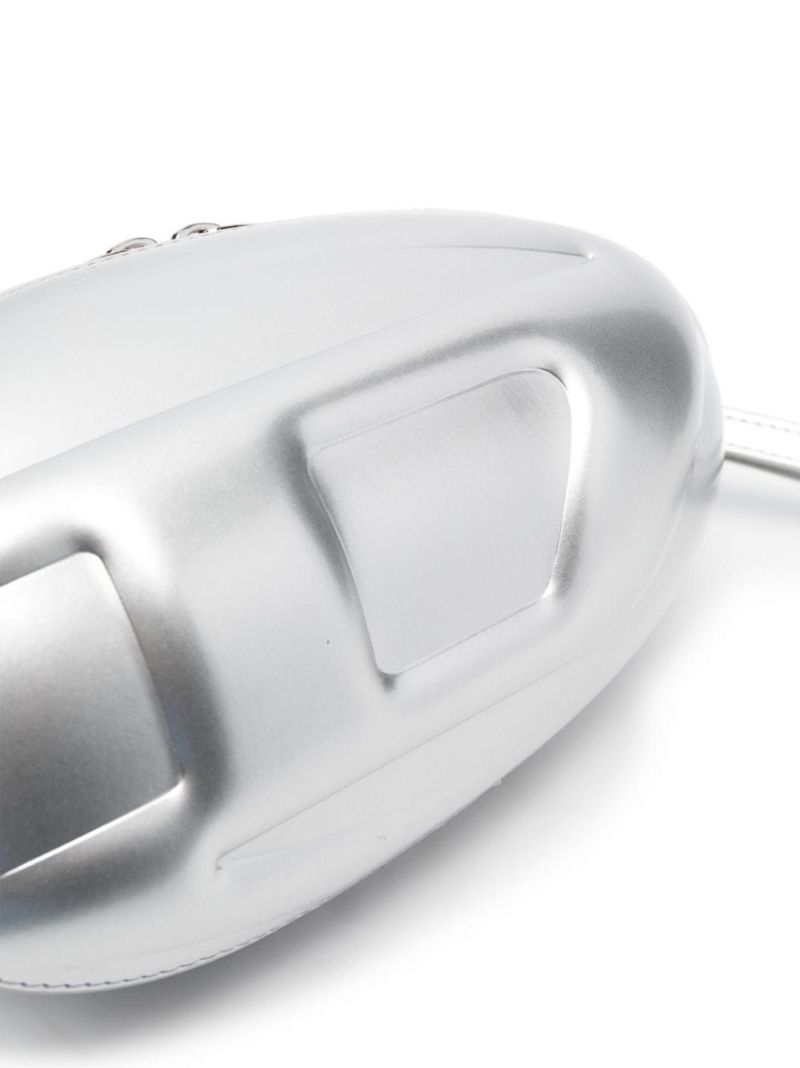 Silver-tone Zipped Clutch Bag