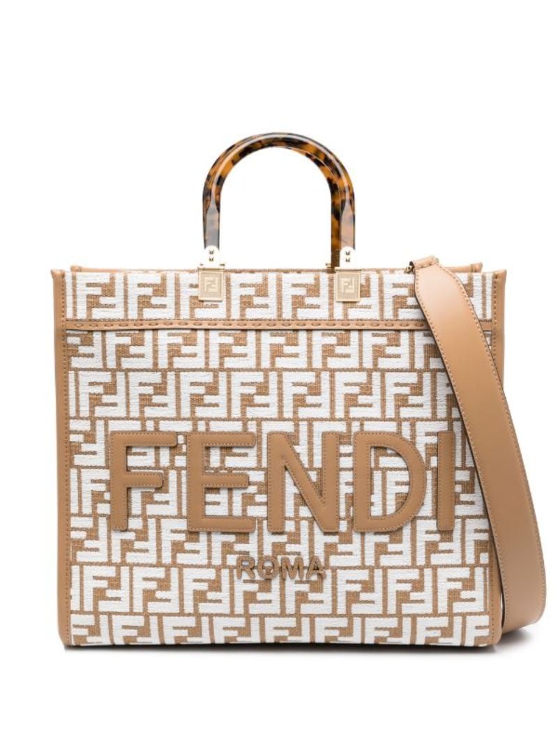 Brown Sunshine Medium Raffia Tote Bag