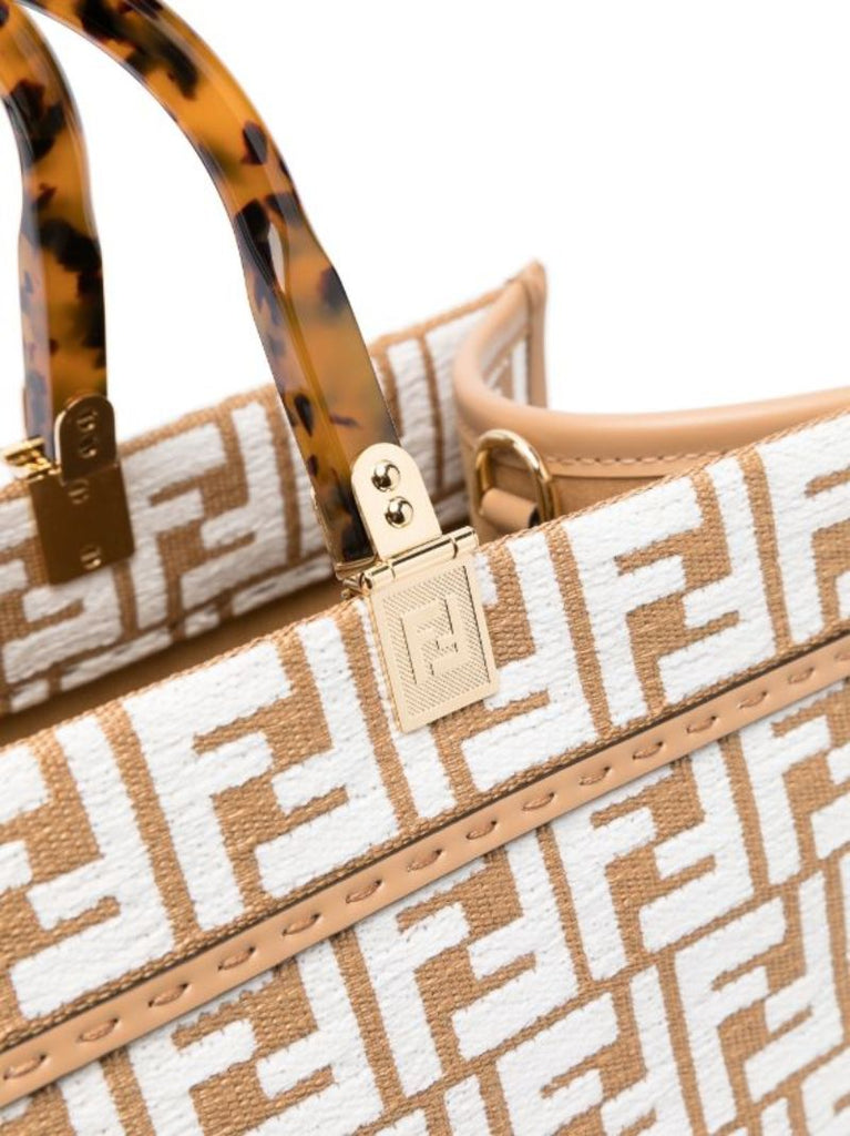 Brown Sunshine Medium Raffia Tote Bag