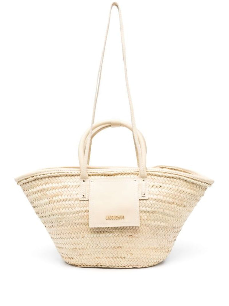 Neutral Le Panier Soli Raffia Tote Bag