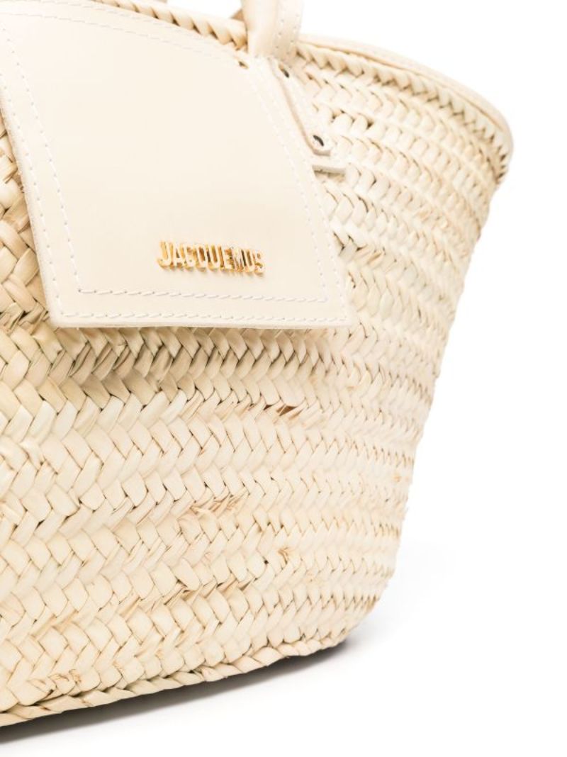 Neutral Le Panier Soli Raffia Tote Bag