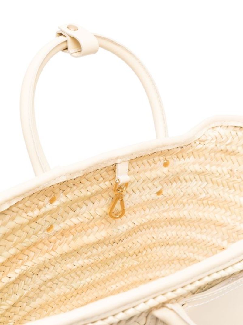 Neutral Le Panier Soli Raffia Tote Bag