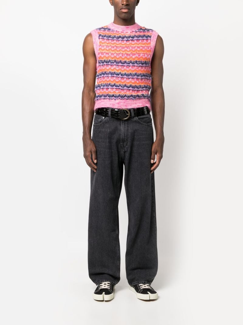 Multicolour Colour Jacquard Wool Vest