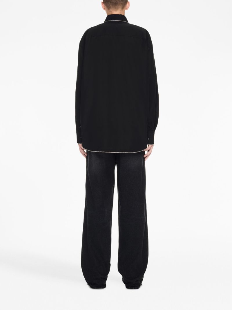Black Zip-trim Cotton Shirt