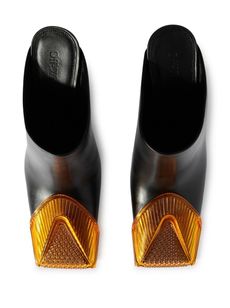 Black Lunar Leather Mules