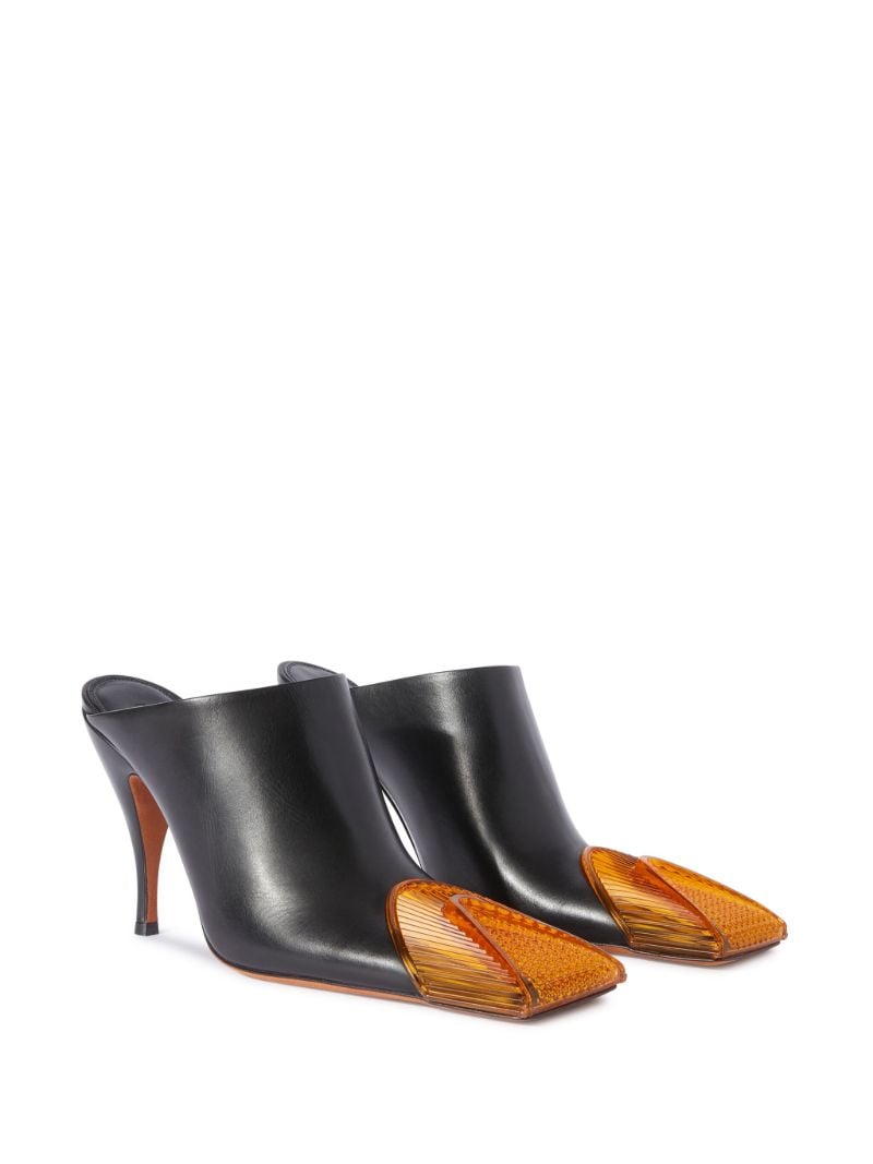 Black Lunar Leather Mules