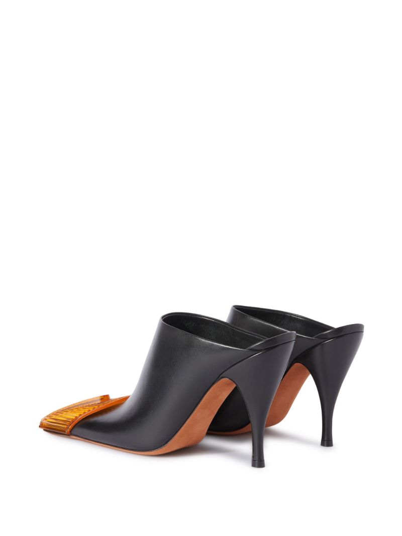 Black Lunar Leather Mules