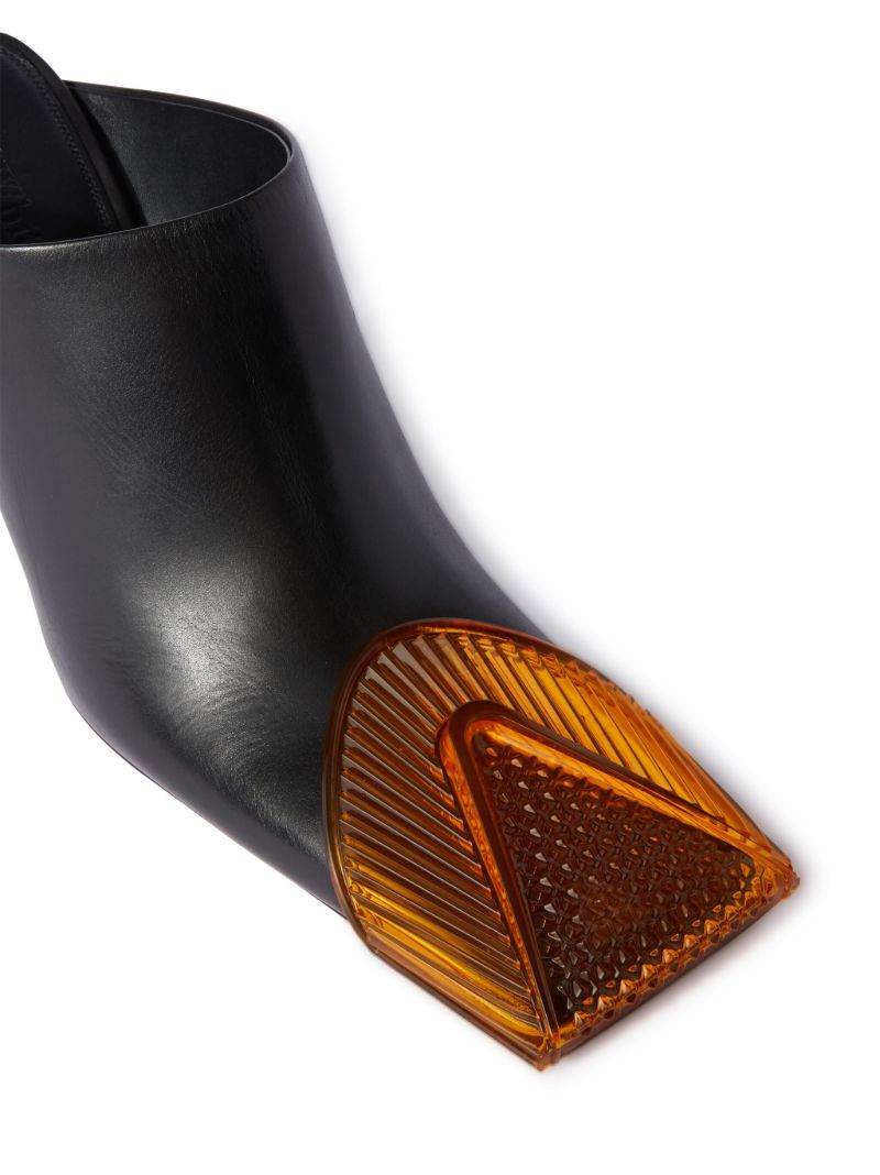 Black Lunar Leather Mules