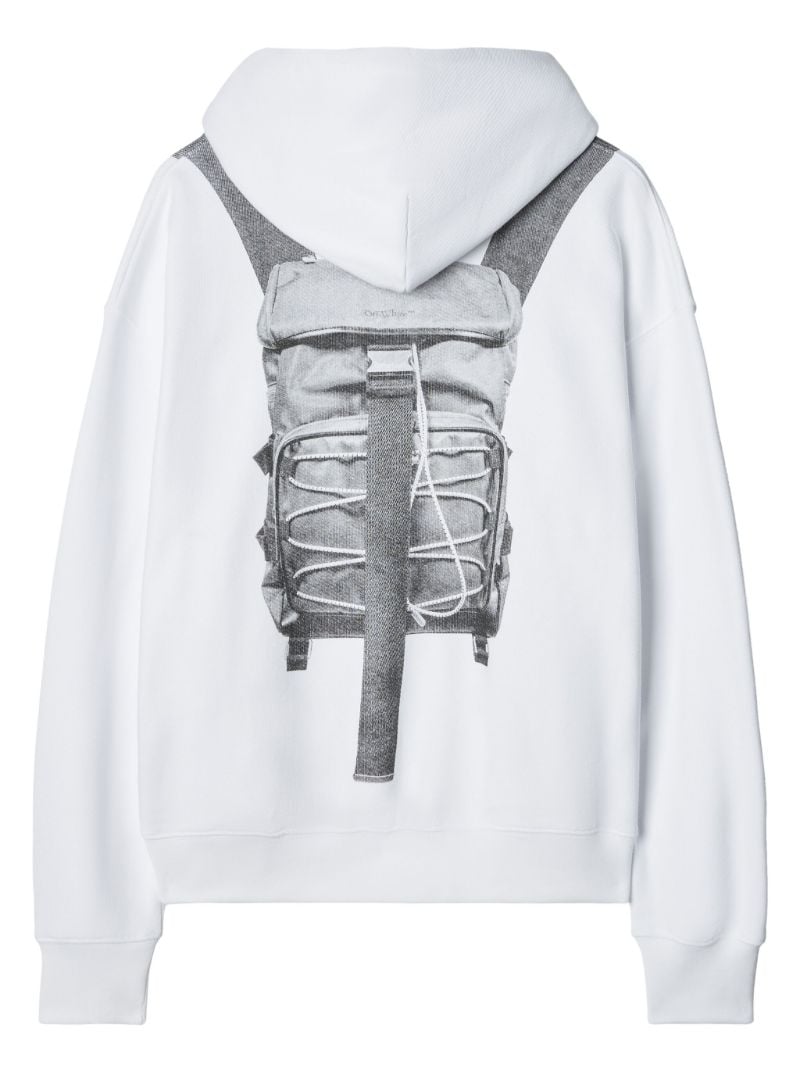 White Backpack Skate Cotton Hoodie