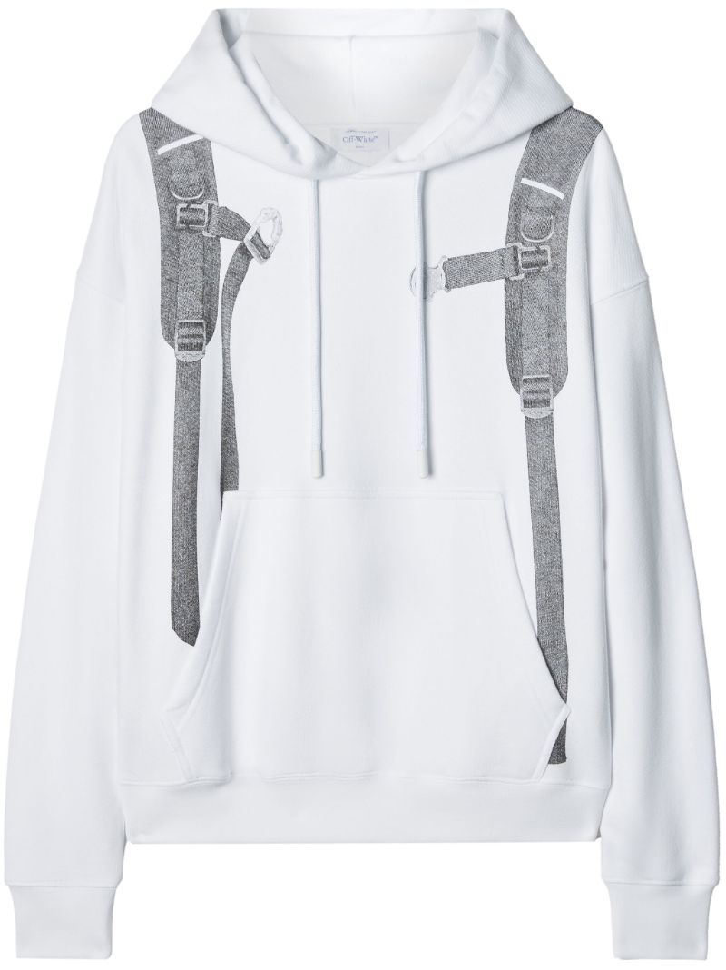 White Backpack Skate Cotton Hoodie