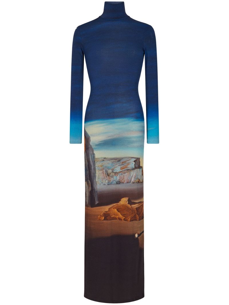 Blue Dali Rock Graphic-print Maxi Dress