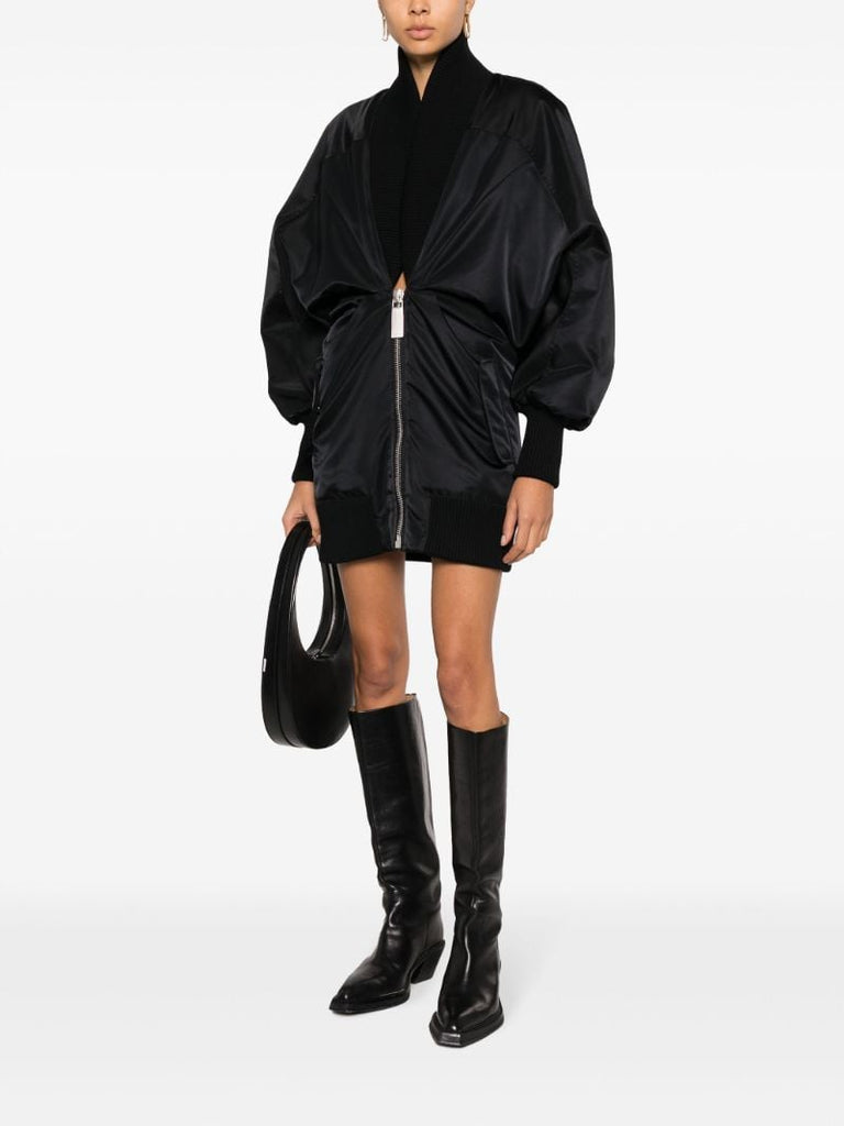 Black Shawl-lapel Mini Dress