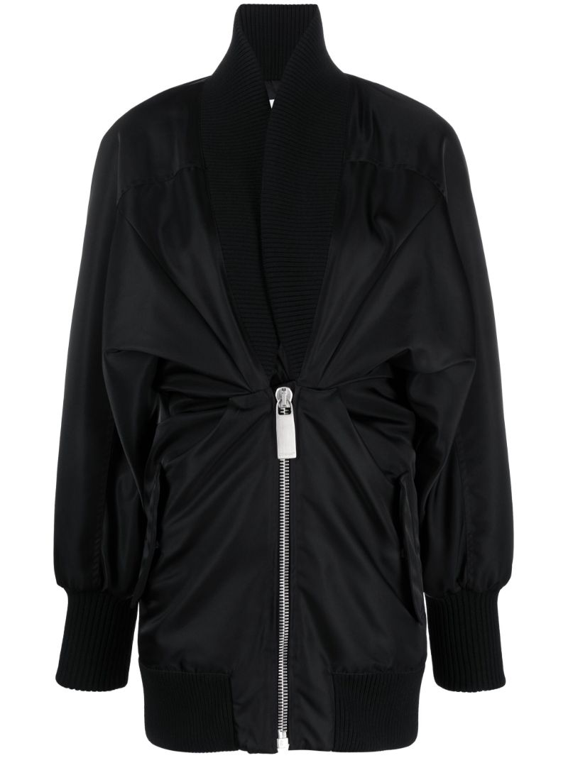 Black Shawl-lapel Mini Dress