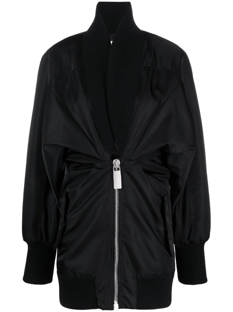 Black Shawl-lapel Mini Dress