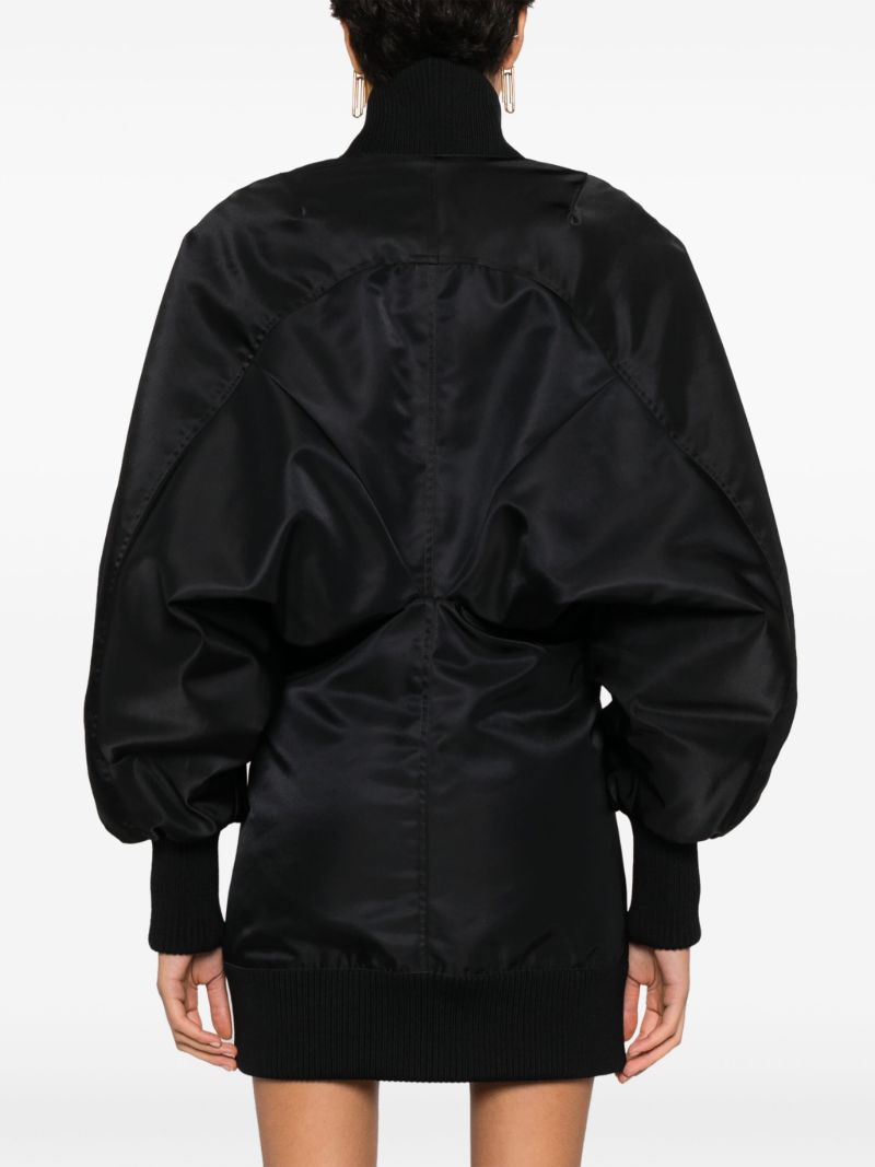 Black Shawl-lapel Mini Dress