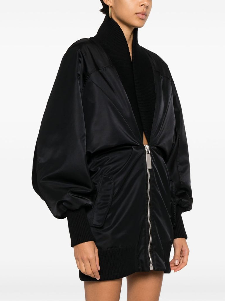 Black Shawl-lapel Mini Dress