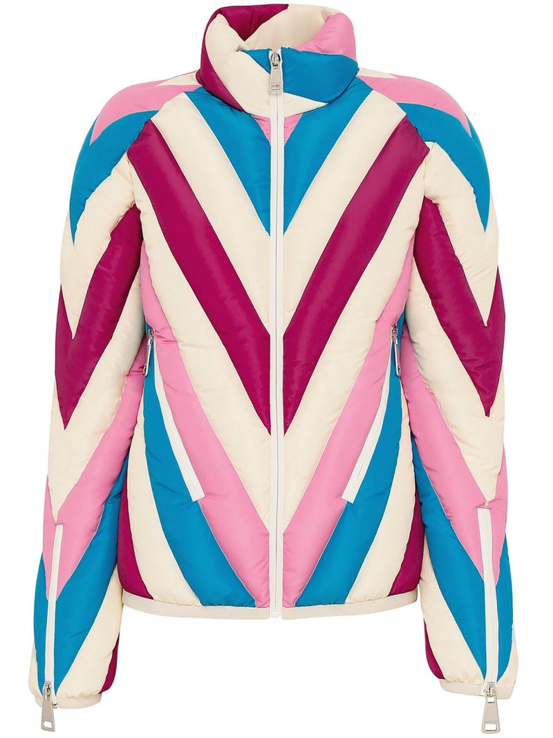 Blue Chevron-quilted Ski Jacket