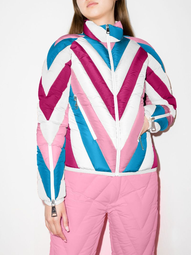 Blue Chevron-quilted Ski Jacket