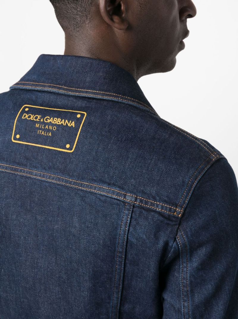 Blue Logo-print Cotton Jacket