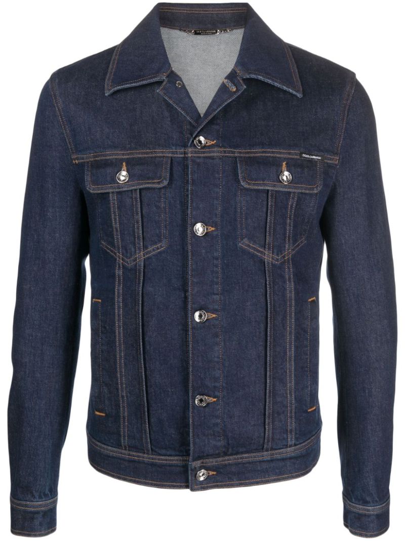 Blue Logo-print Cotton Jacket
