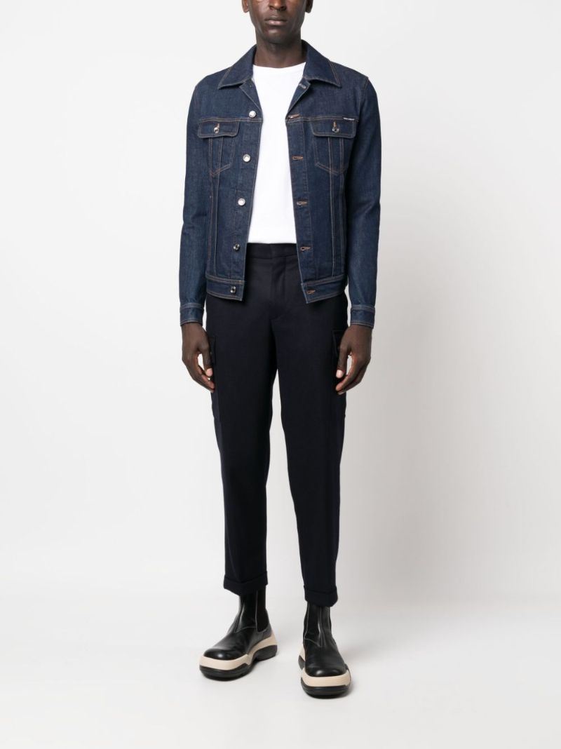 Blue Logo-print Cotton Jacket