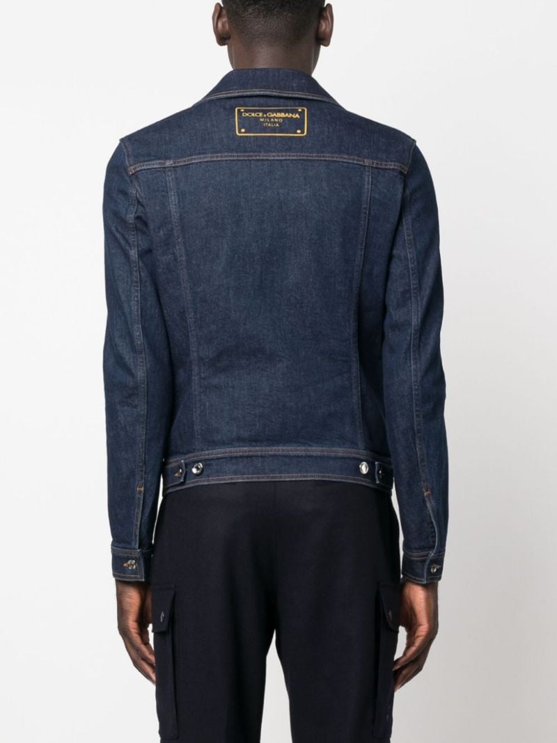 Blue Logo-print Cotton Jacket