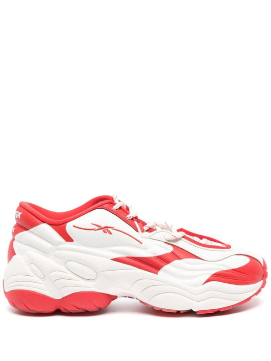 X Kanghyuk White and Red Dmx Run 6 Modern Sneakers