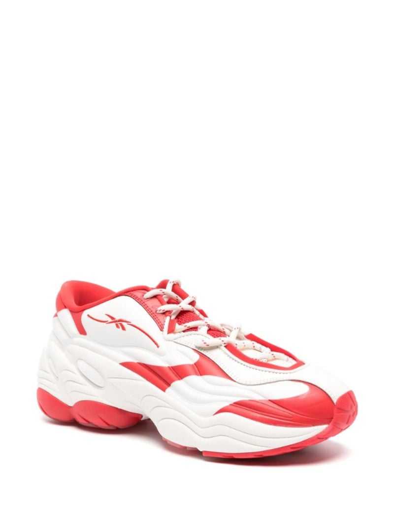 X Kanghyuk White and Red Dmx Run 6 Modern Sneakers