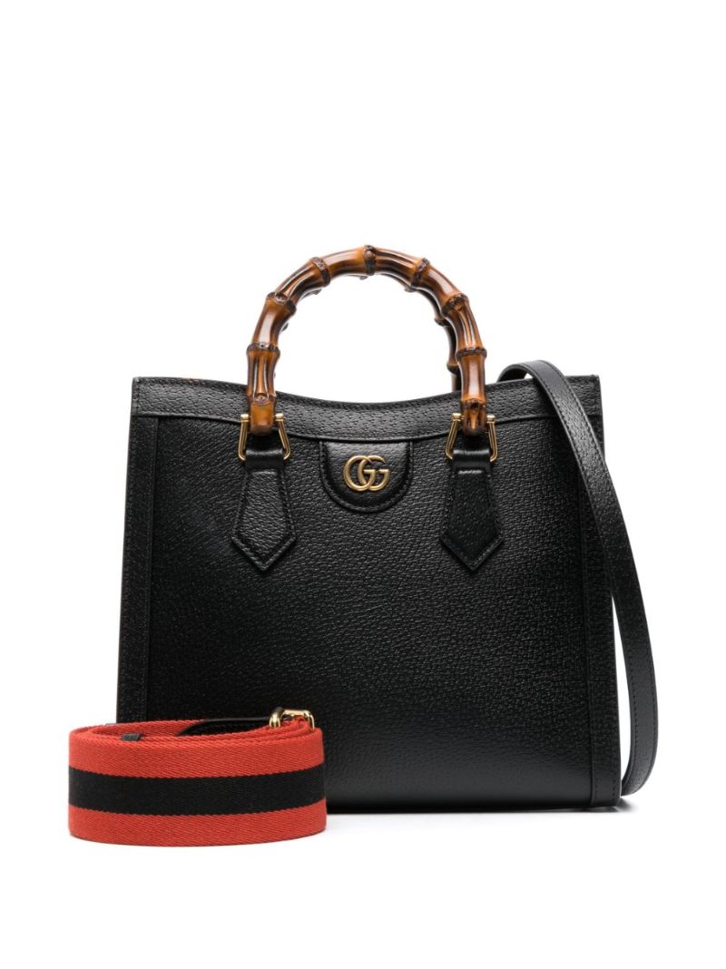 Black Diana Small Leather Tote Bag