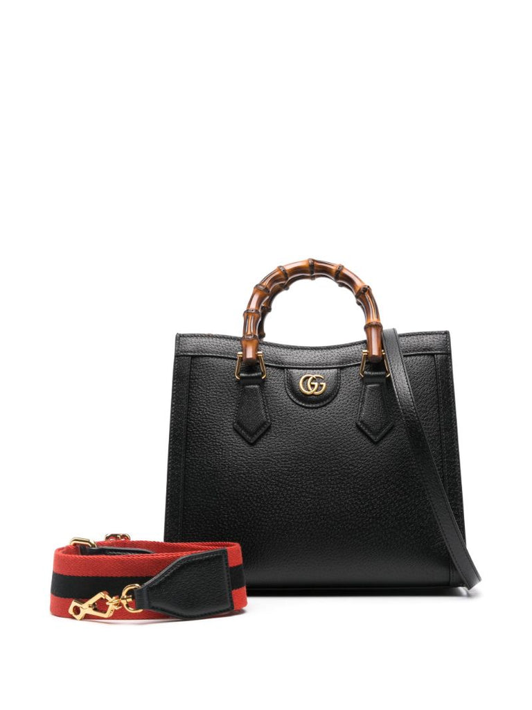 Black Diana Small Leather Tote Bag
