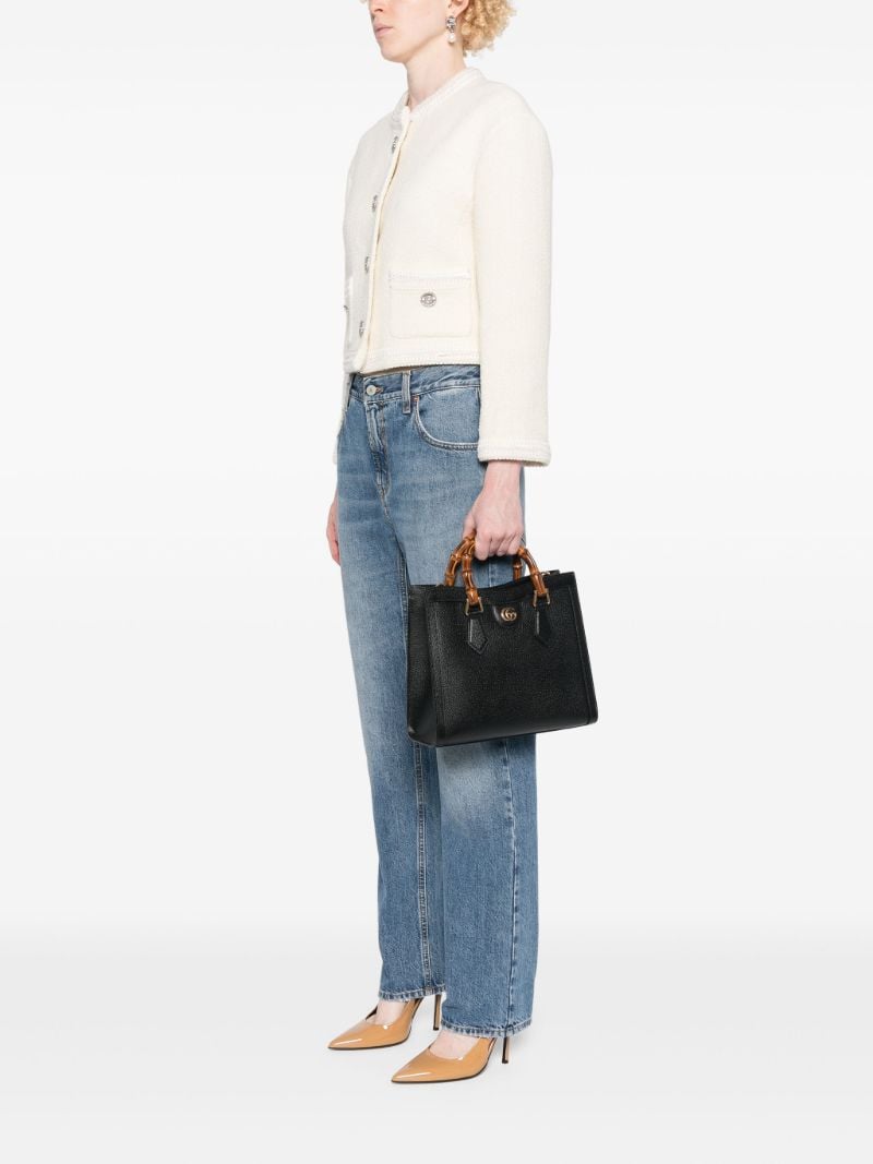 Black Diana Small Leather Tote Bag