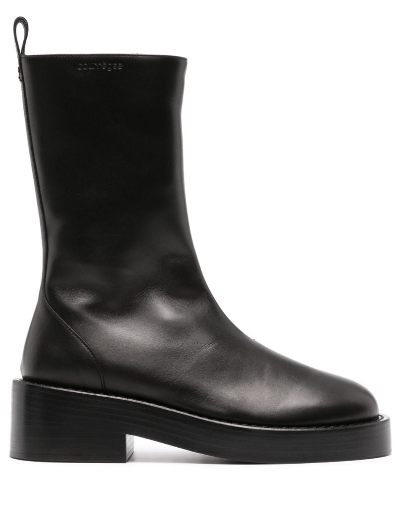 Black 55 Leather Ankle Boots