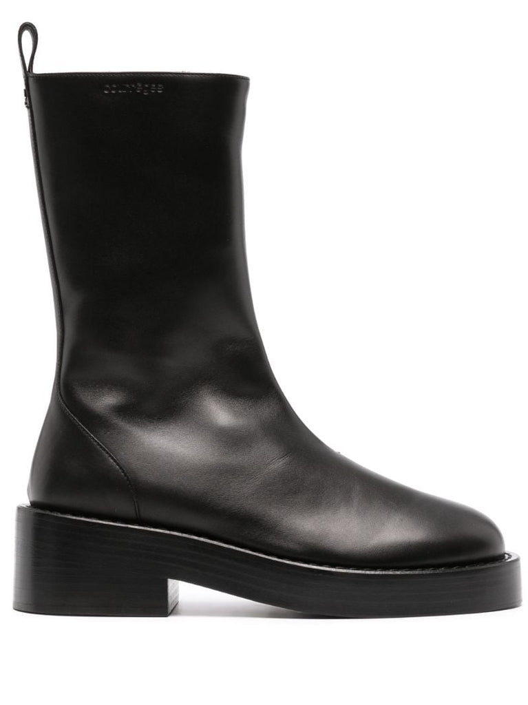 Black 55 Leather Ankle Boots