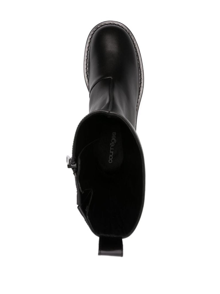 Black 55 Leather Ankle Boots