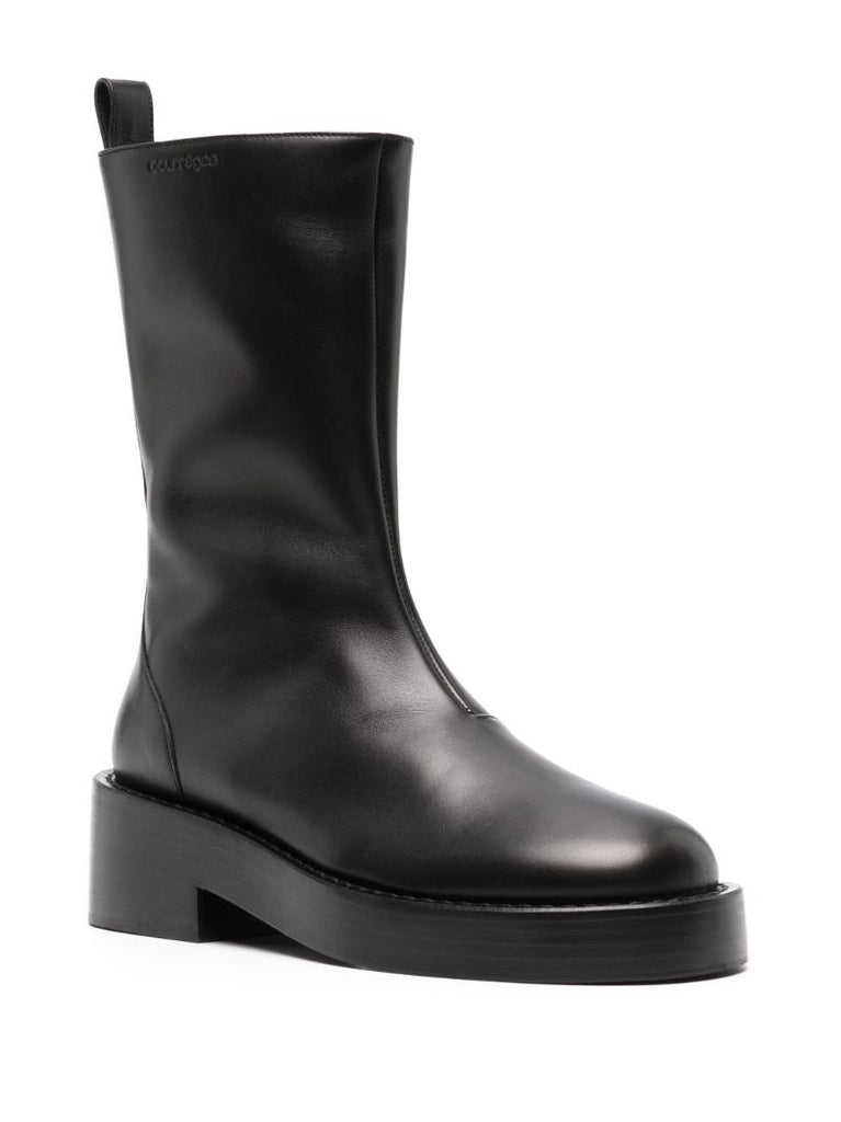 Black 55 Leather Ankle Boots