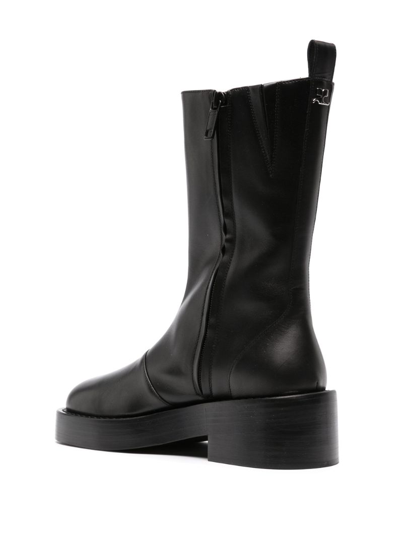 Black 55 Leather Ankle Boots