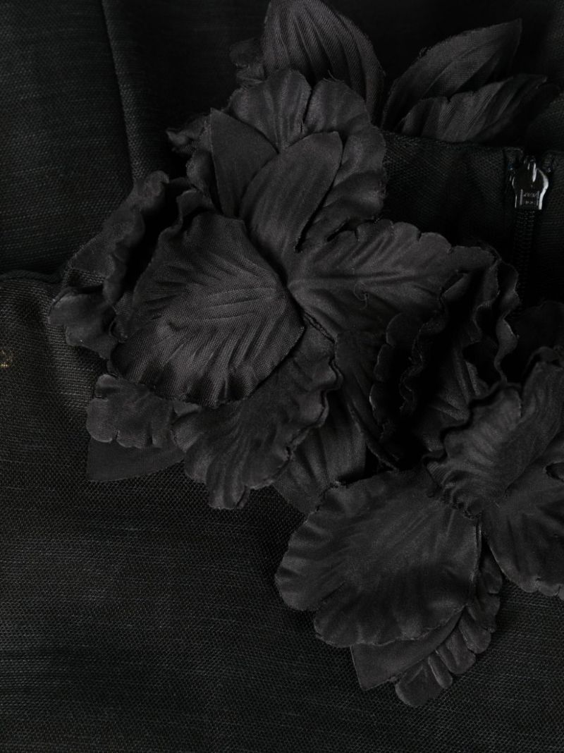 Black Luminosity Liftoff Flower Mini Dress