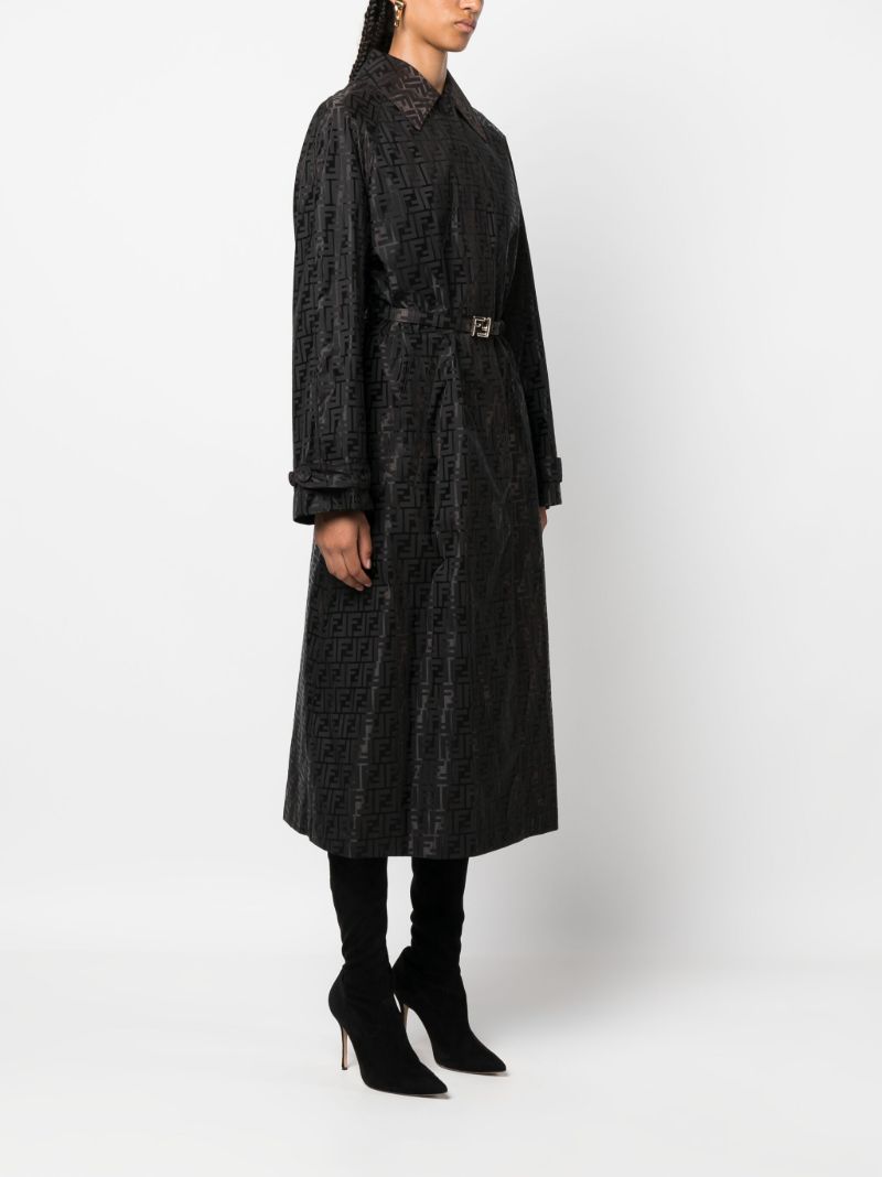 Brown Ff-jacquard Trench Coat