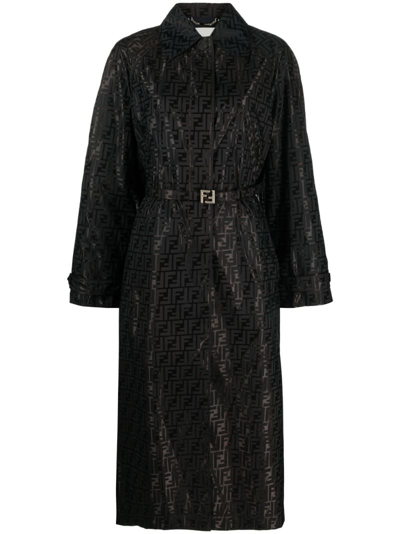 Brown Ff-jacquard Trench Coat