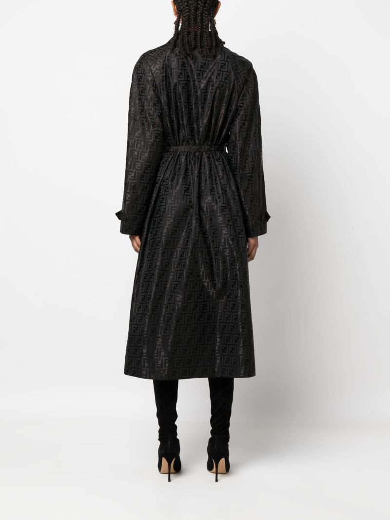 Brown Ff-jacquard Trench Coat