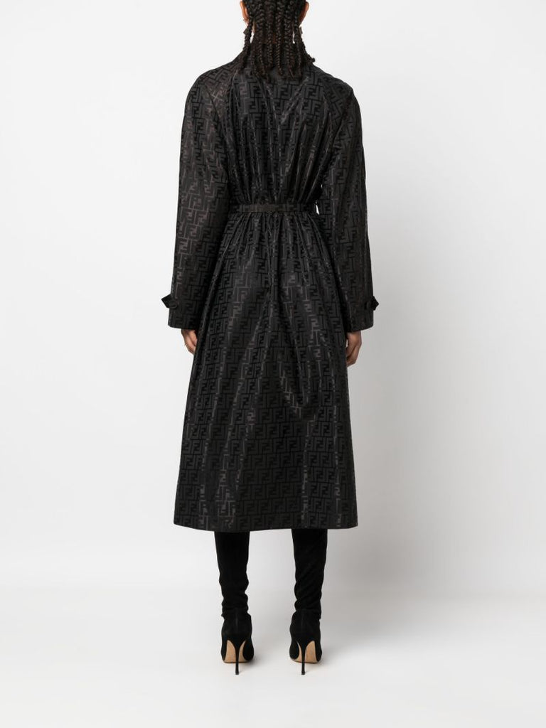 Brown Ff-jacquard Trench Coat